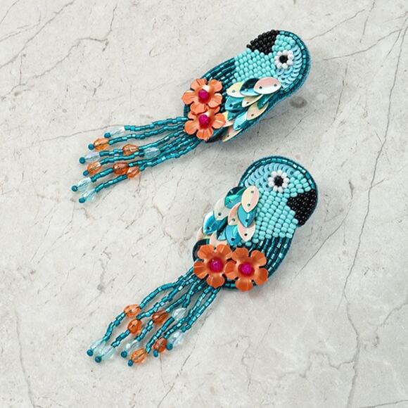 Time and Tru Beaded Parrot Earring, Multicolored, 1 Pair - Picture 1 of 4